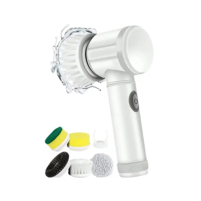 5-in-1 Electric Spin Scrubber with 5 Replaceable Brush Heads for Bathroom Cleaning